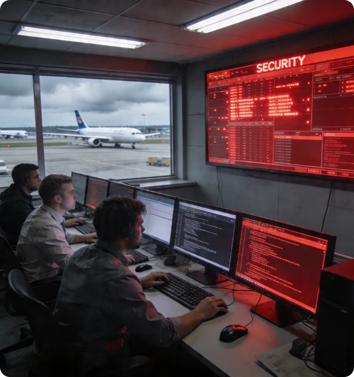 Airport IT security monitoring issues