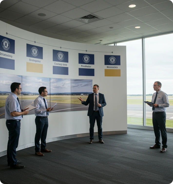 Airport IT strategy team planning meeting