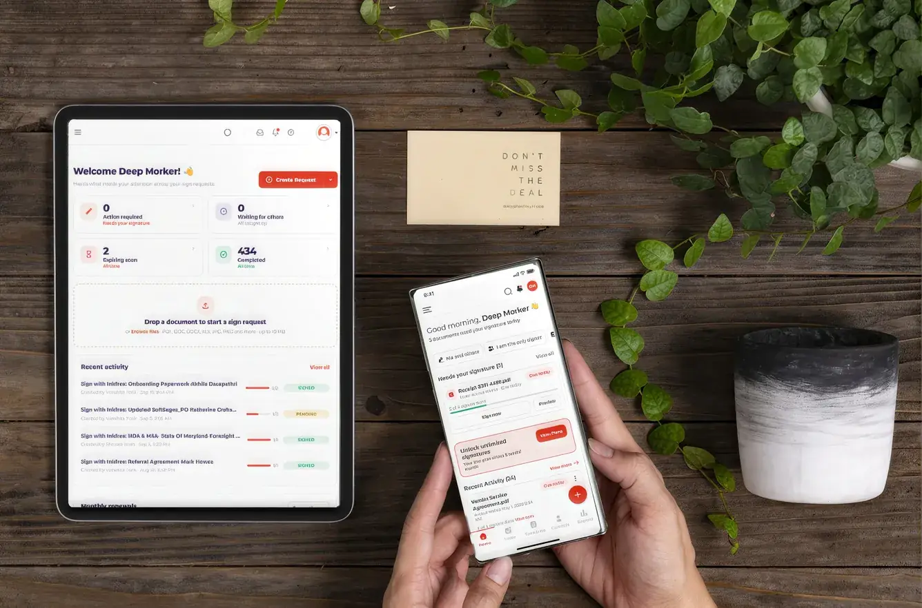 Cross-platform mobile app running on a tablet and a phone