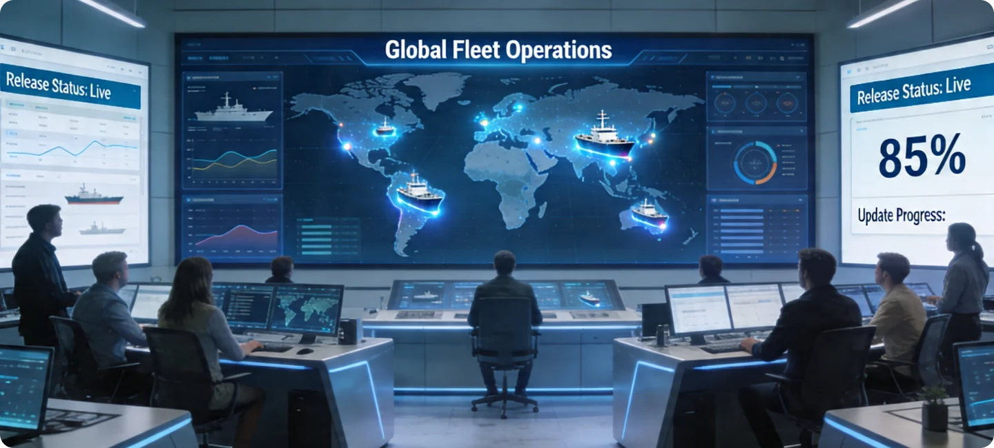 DevOps team monitoring cruise operations