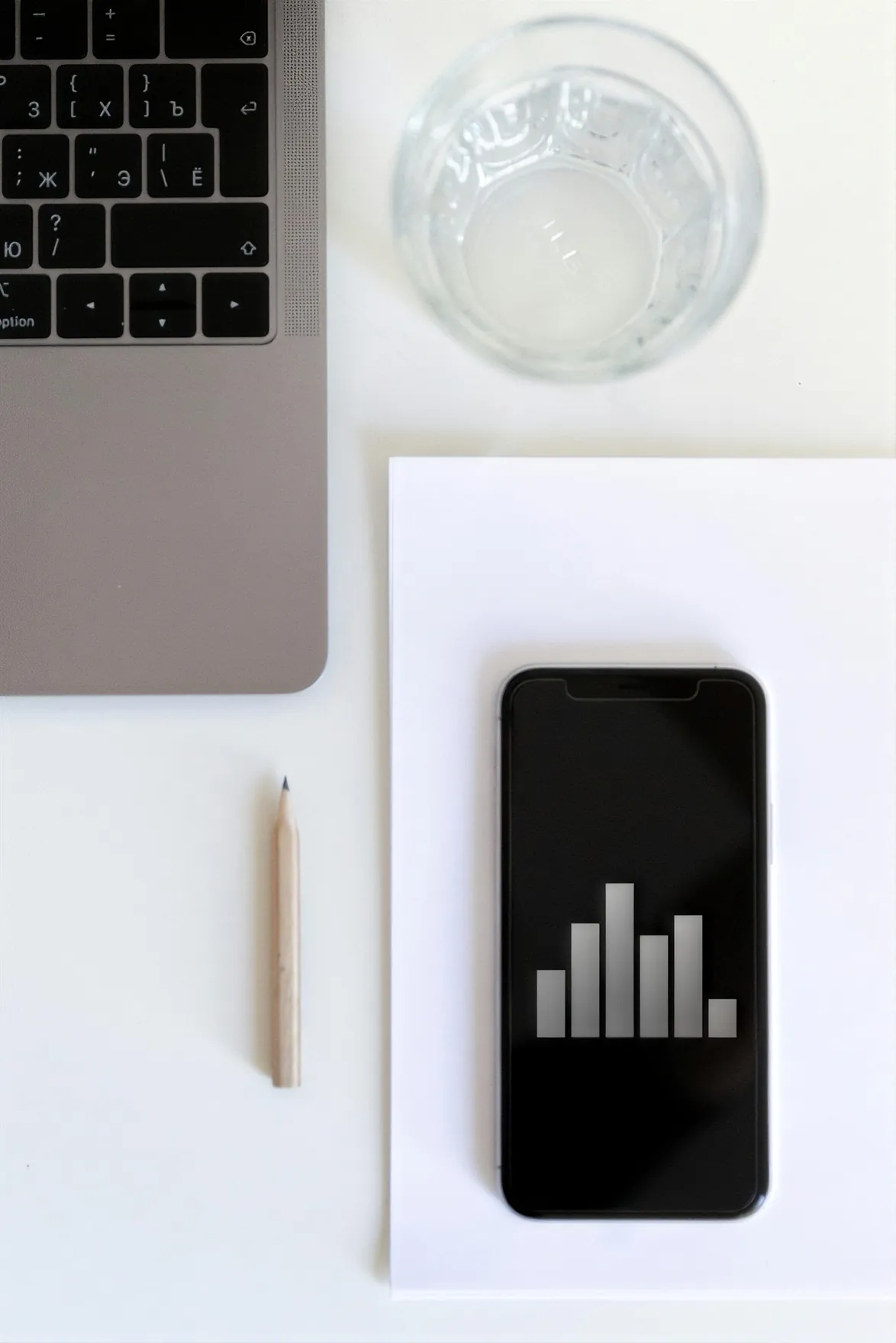 iPhone showing an iOS analytics dashboard app