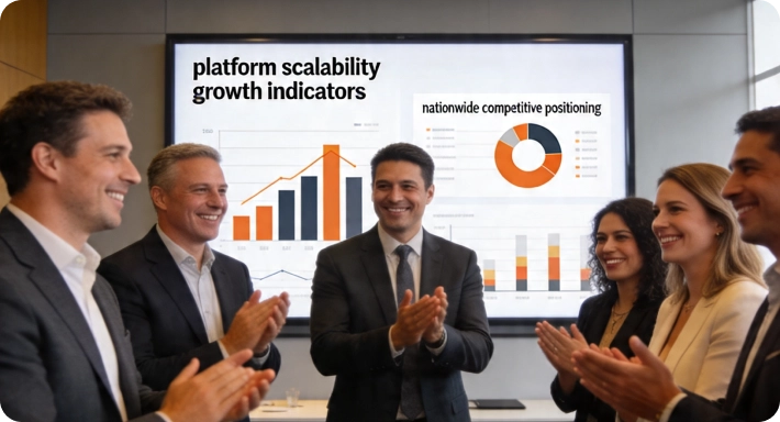 Team reviewing restaurant growth analytics