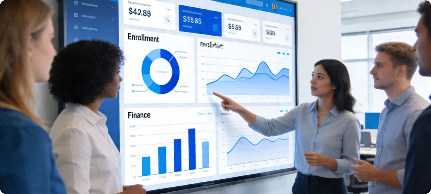 Education ERP dashboard with analytics