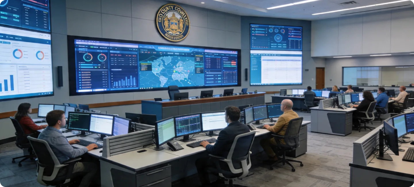 Government IT command center dashboard