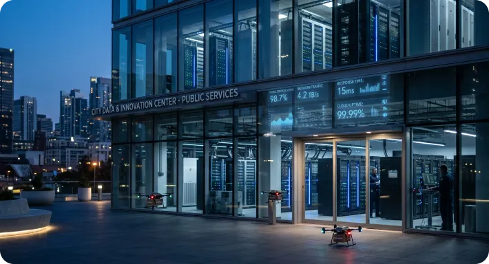 Smart municipal facility delivering enhanced public services